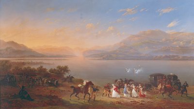Keizerin Josephine bezoekt Napoleon in Italië aan de oevers van het Gardameer door Hippolyte Lecomte
