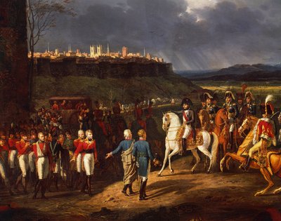 Napoleon Bonaparte ontmoet Britse gevangenen in Astorga, na de slag bij La Coruna door Hippolyte Lecomte
