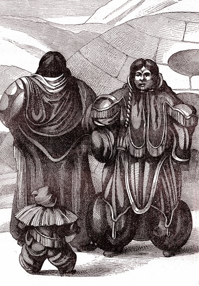 De Eskimo-familie. 1880 (gravure) door Hippolyte Leon Benett