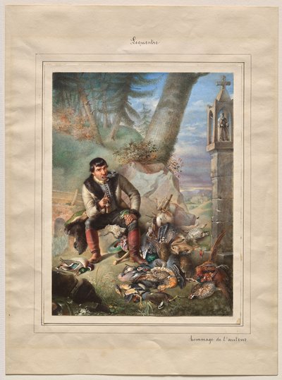 Hunstman met trofeeën door Hippolyte Lequeutre