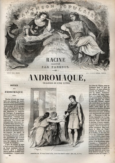 Andromaque tragedie in vijf bedrijven - gravure in 