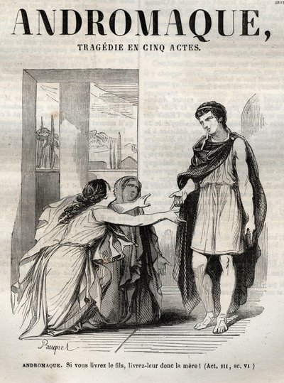 Andromaque tragedie in vijf bedrijven - gravure in 