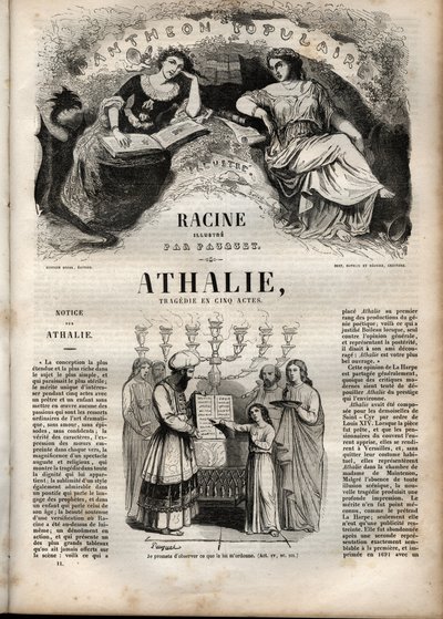 Athalie tragedie van Jean Racine in vijf bedrijven - gravure in 