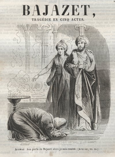 Bajazet tragedie in vijf akten van Jean Racine - gravure in 