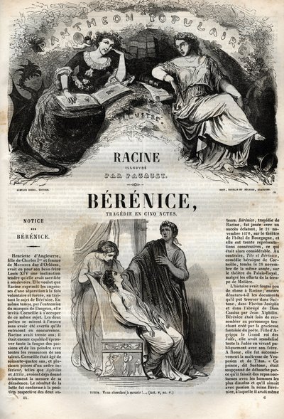 Berenice tragedie in vijf bedrijven - gravure in 