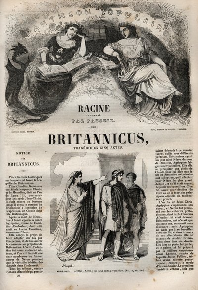 Britannicus tragedie in vijf bedrijven - gravure in 