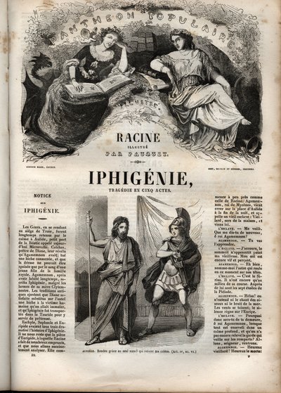 Iphigenie tragedie van Jean Racine - gravure in 