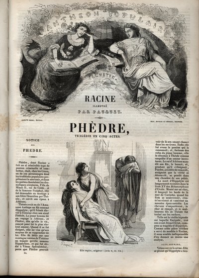 Phedre, door Jean Racine (1639-1699) - gravure in 
