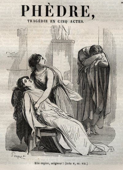 Phedre, door Jean Racine (1639-1699) - gravure in 