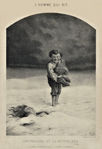 De man die lacht - Gwynplaine en kleine Dea door Hippolyte Mailly