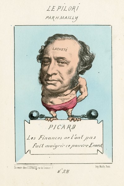 De financiën maakten hem niet mager, deze arme Ernest, Le Pilori, nummer 28, circa 1870 door Hippolyte Mailly