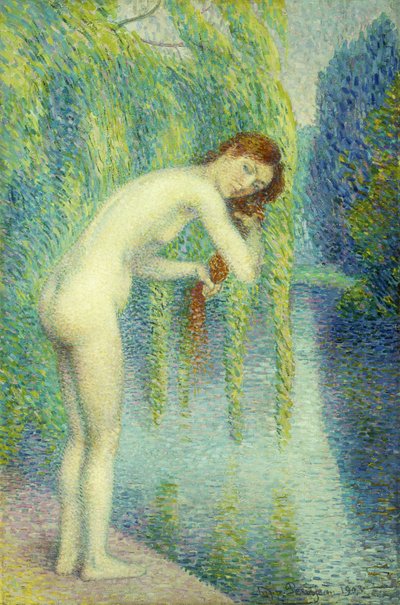 Baadster die haar Haar Wast, 1903 door Hippolyte Petitjean