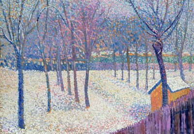 De boomgaard onder de sneeuw door Hippolyte Petitjean
