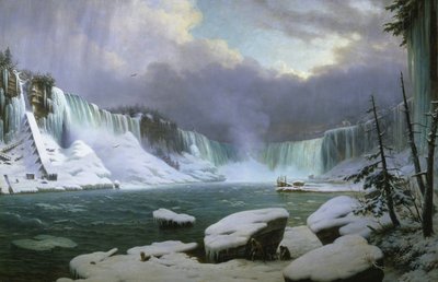 Niagara Falls in de Winter door Hippolyte Sebron