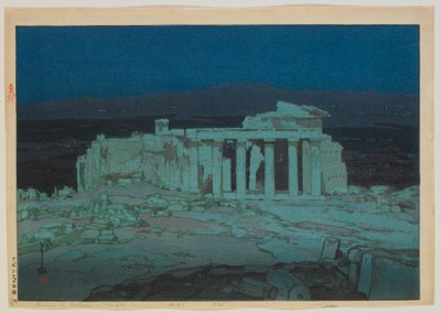Akropolis - Nacht, Taisho-periode door Hiroshi Yoshida