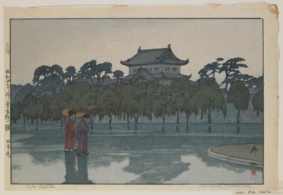 Edo Kasteel, uit de serie, Twaalf Scènes van Tokyo, Showa-periode door Hiroshi Yoshida