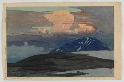 Goshikibara, uit de serie Twaalf Scènes in de Japanse Alpen, Taisho-periode door Hiroshi Yoshida