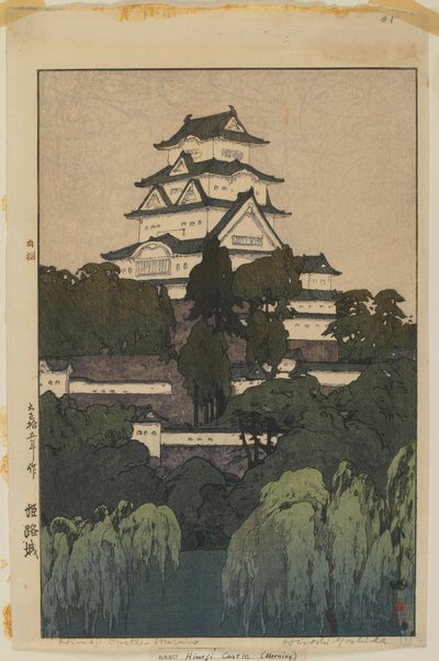 Hameji Kasteel - Ochtend, Taisho periode door Hiroshi Yoshida
