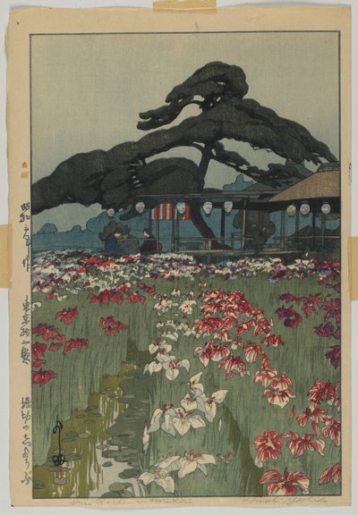 Iristuin in Horikiri, uit de serie, Twaalf scènes van Tokio, Showa tijdperk door Hiroshi Yoshida