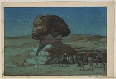 Sfinx - Nacht, Taisho-periode door Hiroshi Yoshida