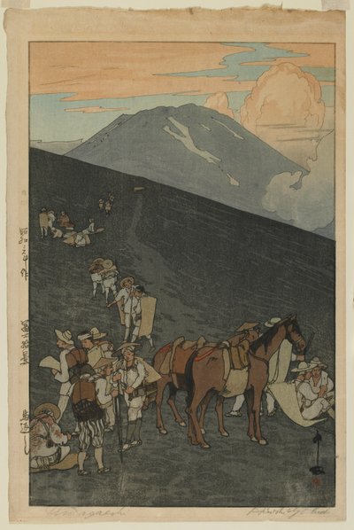 Umagaeshi, uit de serie, Tien Zichten op de Berg Fuji, Showa-periode door Hiroshi Yoshida