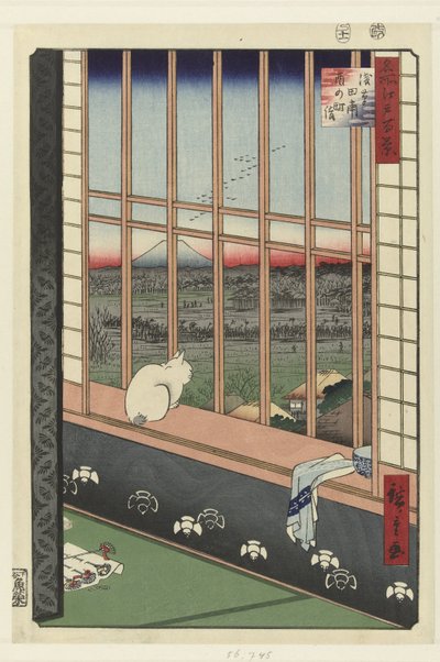 Asakusa rijstvelden en Torinomachi festival door Hiroshige (I) , Utagawa