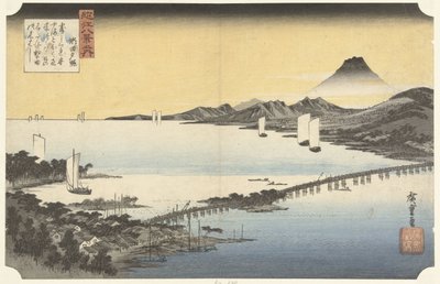Avondgloed te Seta door Hiroshige (I) , Utagawa