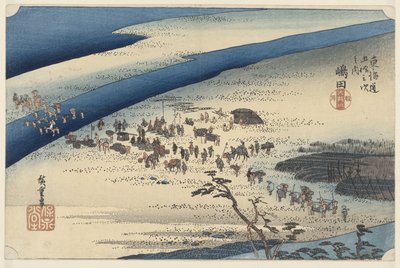 De Suruga oever van de Oi rivier in Shimada door Hiroshige (I) , Utagawa