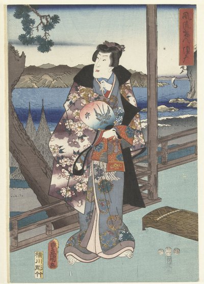 De elegante prins Genji te Suma door Hiroshige (I) , Utagawa