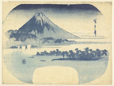 Fuji en het pijnboombos te Mio door Hiroshige (I) , Utagawa