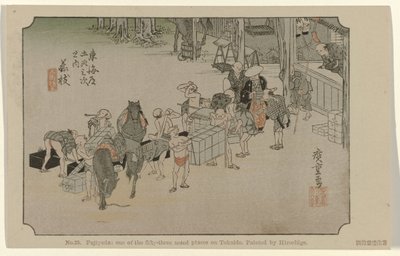 Fujieda door Hiroshige (I) , Utagawa