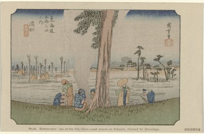 Hamamatsu (De Tôkaidô van Hiroshige, Hiroshige no fude Tôkaidô) door Hiroshige (I) , Utagawa