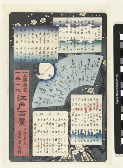Inhoudsopgave van de serie Honderd gezichten op Edo door Hiroshige (I) , Utagawa
