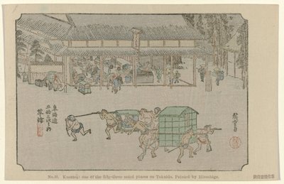 No. 53. Kusatsu: een van de drieënvijftig bekende plaatsen op Tokaido door Hiroshige (I) , Utagawa