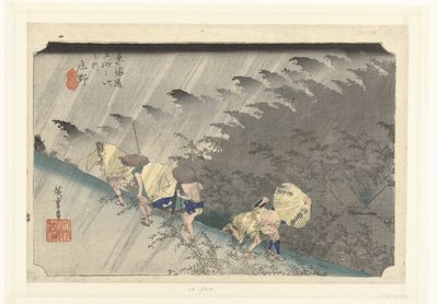 Stortregen te Shono door Hiroshige (I) , Utagawa
