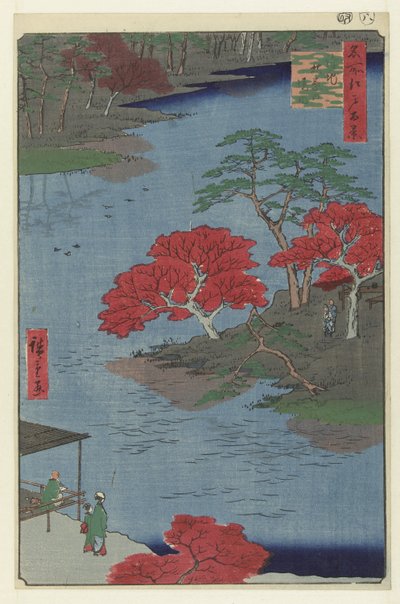 Tempelgronden van het Akiba heiligdom te Ukiji, Honderd beroemde gezichten op Edo door Hiroshige (I) , Utagawa