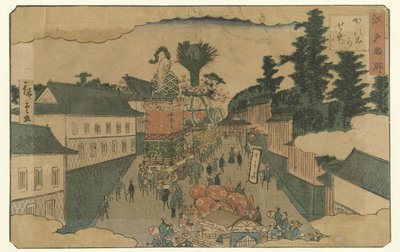 Optocht in Kasumigaseki door Hiroshige (II) , Utagawa