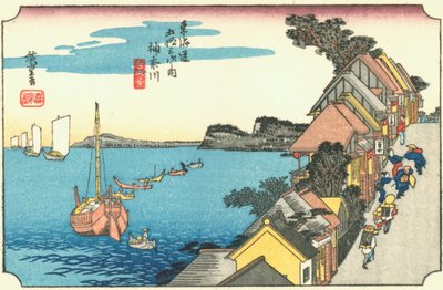 Kanagawa - Yokohama zoals het eruitzag in het Tokugawa-tijdperk door Hiroshige