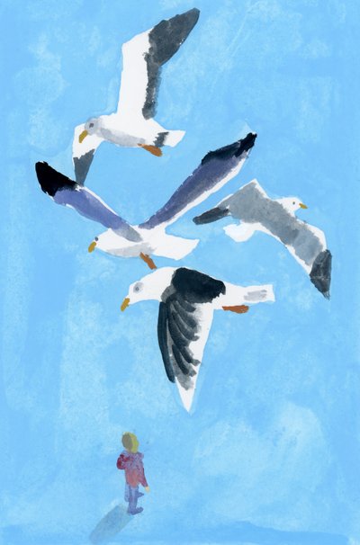 Een Man die naar de Vogel Kijkt door Hiroyuki Izutsu