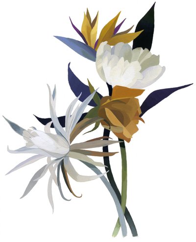 Een denkbeeldige bloem met een witte basis door Hiroyuki Izutsu