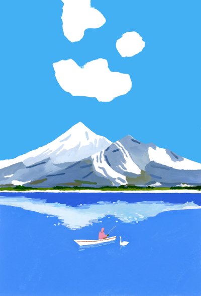 Vissen op het wintermeer door Hiroyuki Izutsu