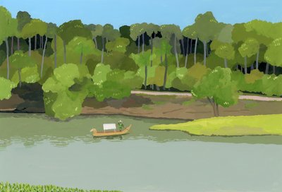 Siem Reap Rivier, Angkor Thom, 2016 door Hiroyuki Izutsu