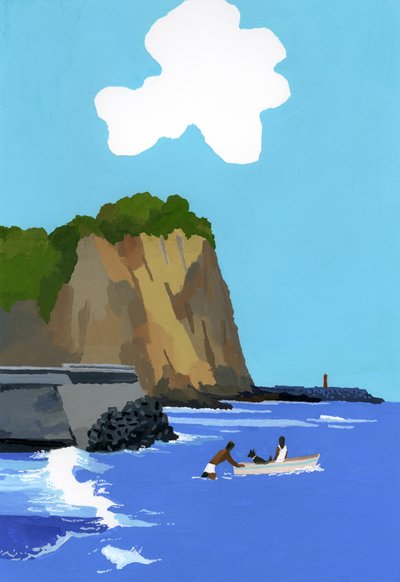 Zomer en zee en boot door Hiroyuki Izutsu