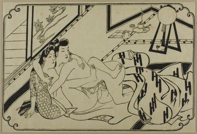Een blad uit een shunga-album door Hishikawa Moronobu