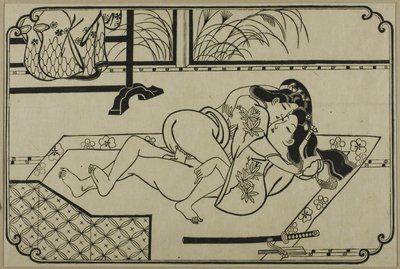 Een blad uit een shunga-album door Hishikawa Moronobu