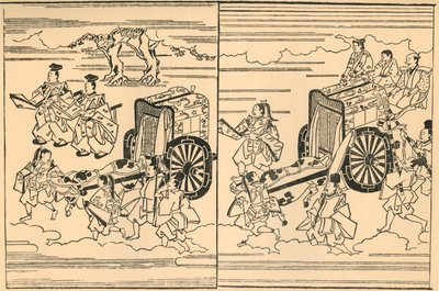 Koetsen getrokken door ossen, 1663, 1924 door Hishikawa Moronobu