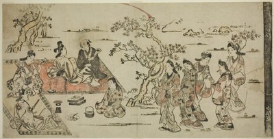 Bloemen bekijken door Hishikawa Moronobu