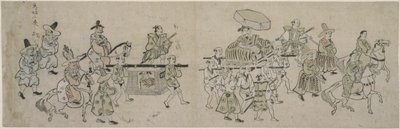 Koreaanse Ambassade Parade door Hishikawa Moronobu