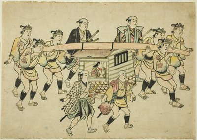 Processie van een Daimyo door Hishikawa Moronobu