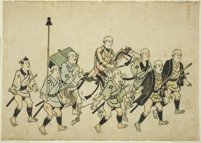 Processie van een Daimyo door Hishikawa Moronobu